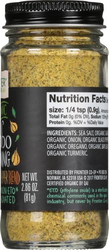 Frontier Herb Adobo Seasoning Blend, Non Irradiated, 2.86 Ounces (Pack Of 12)