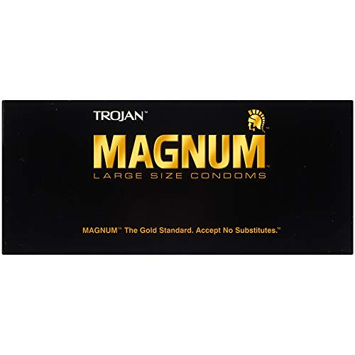TROJAN Magnum Lubricated Large Condoms, Comfortable and Smooth Lubricated, America’s Number One Condom, 36 Count Pack