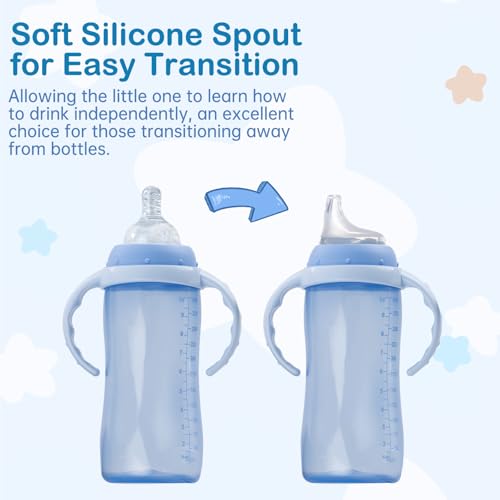 4Pack Replacement Silicone Spout Compatible with NUK, Soft Spout Replacement for NUK Active and Learner Cups, Easy Transition from Bottle to Cup, No Spill for Sippy Cup Nipples