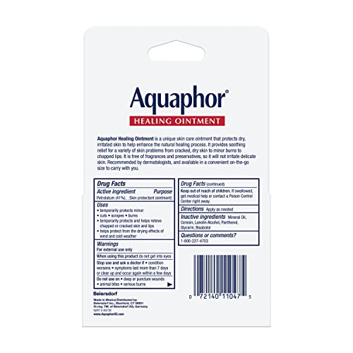 Aquaphor Healing Ointment Advanced Therapy Skin Protectant, Dry Skin Body Moisturizer, 0.35 Oz Tube, Pack of 2