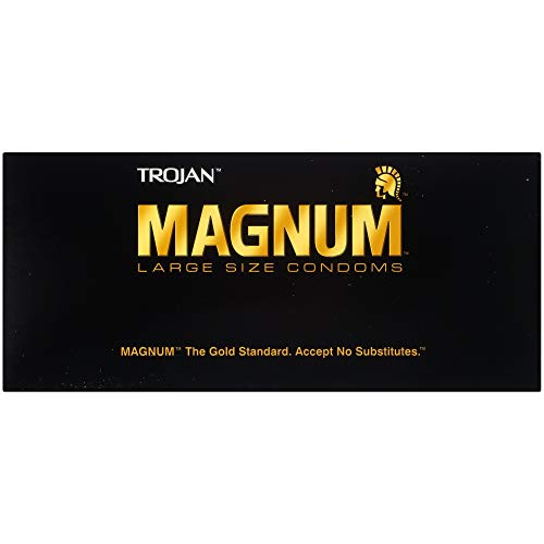 TROJAN Magnum Lubricated Large Condoms, Comfortable and Smooth Lubricated, America’s Number One Condom, 36 Count Pack