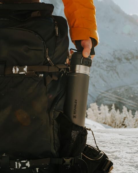 Stanley Quick Flip GO Water Bottle 36 oz | Push Button Lid | Leakproof and Packable for Travel and Sports | Insulated Stainless Steel | BPA-Free | Charcoal