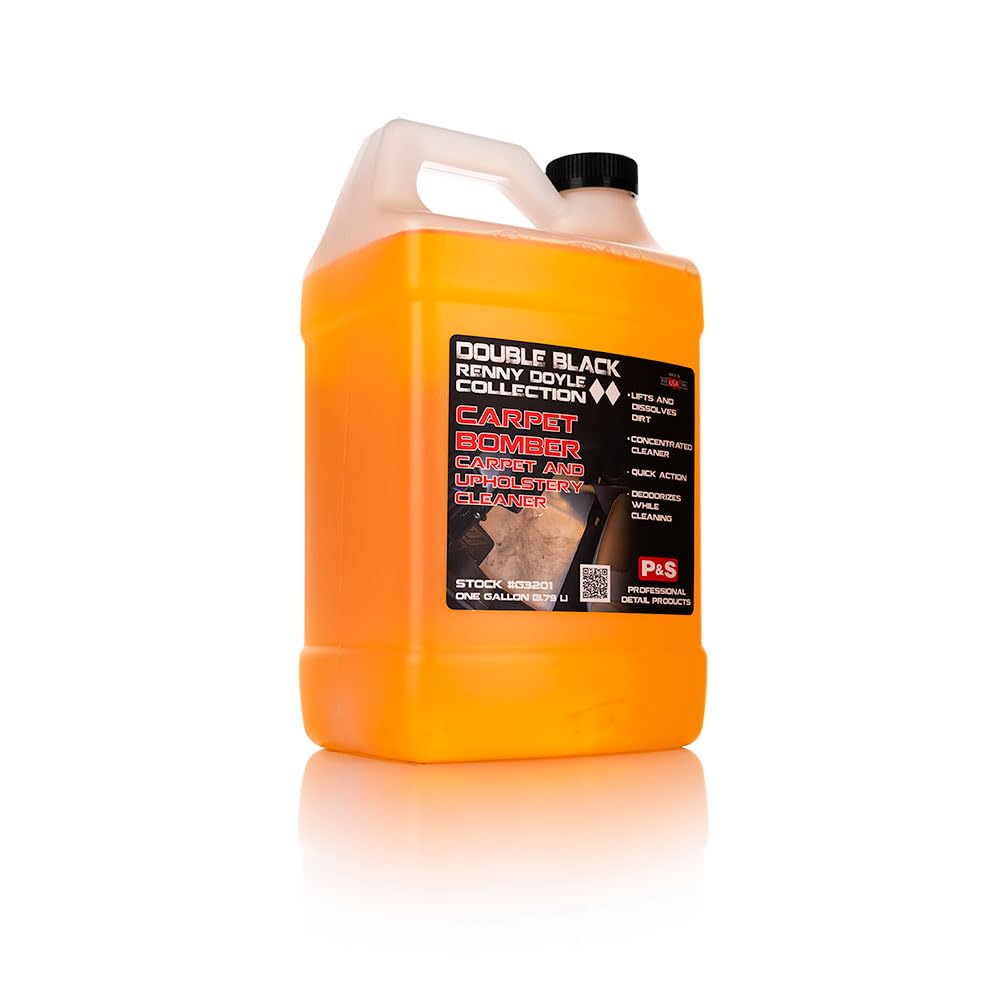 P & S PROFESSIONAL DETAIL PRODUCTS Carpet Bomber - منظف تنجيد احترافي، تركيبة قائمة على الحمضيات، يزيل الشحوم والأوساخ والروائح، قابل للتخفيف بدرجة عالية، آمن للمحركات وتجاويف العجلات - 1 جالون