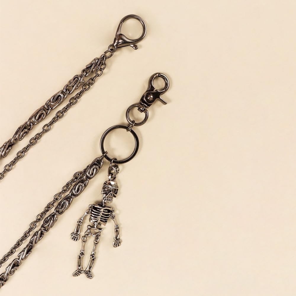 PINKPIN Skeleton Wallet Chain Biker Jean Pocket Chain Unisex Pant Trouser Skull Chain for Men Women