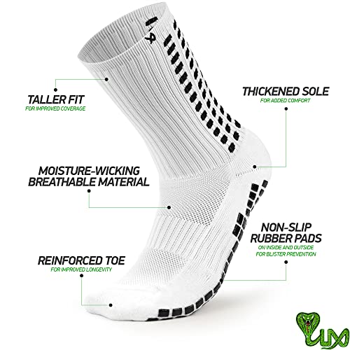 Lux Dual Grip Socks - Soccer Grip Socks for Men and Women. GripArray™ Engineered Performance & Comfort - Anti-Slip Grip Socks for Soccer