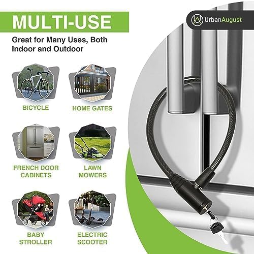 Urban August Child-Proof Refrigerator Lock for Kids & Adults - Lock for French Door Fridge and Cabinet (Regular, Black - 1 Pack)
