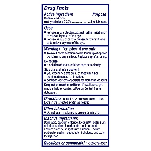 TheraTears Extra Dry Eye Drops, Twin Pack, 2 Bottles x 0.5 fl oz (Pack of 1)