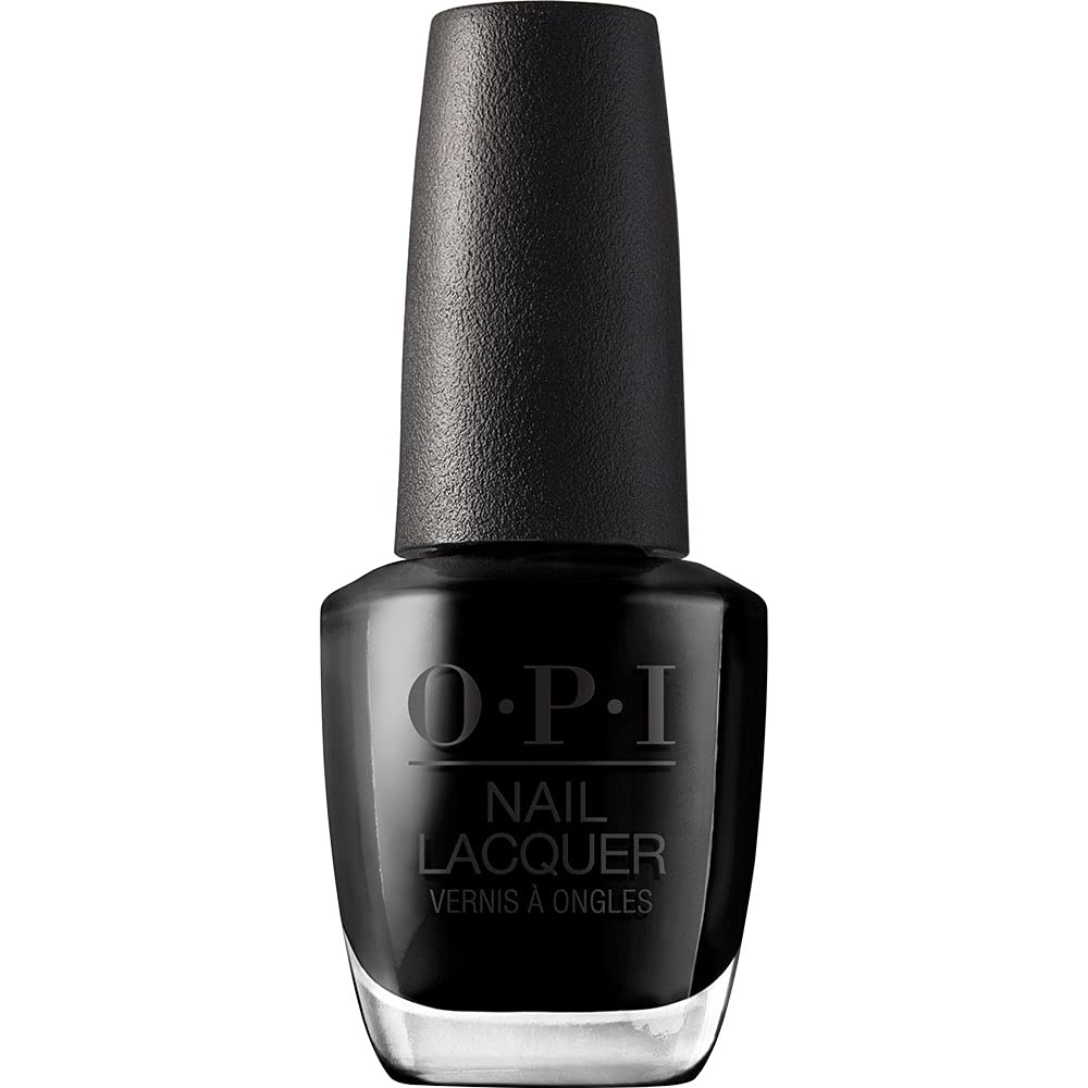 طلاء أظافر OPI، طلاء أظافر أسود كريمي غير شفاف ونابض بالحياة، يدوم حتى 7 أيام، مقاوم للتشقق وسريع الجفاف، أونيكس أسود، 0.5 أونصة سائلة
