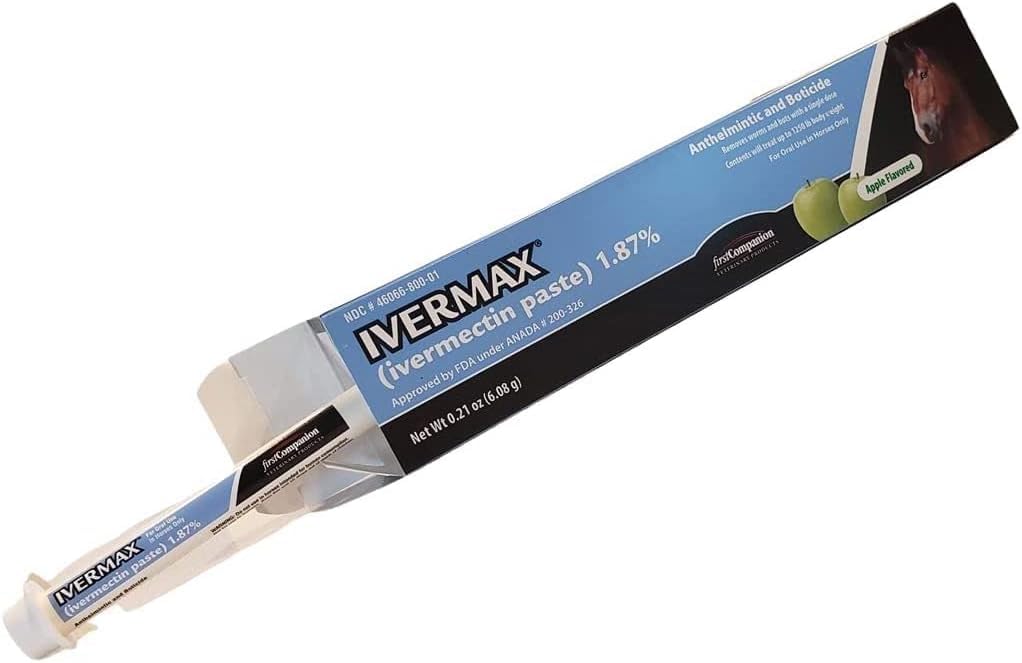 First Companion Ivermax (Ivermectin) Equine Paste 6.08 Gram 1 Pack, Blue