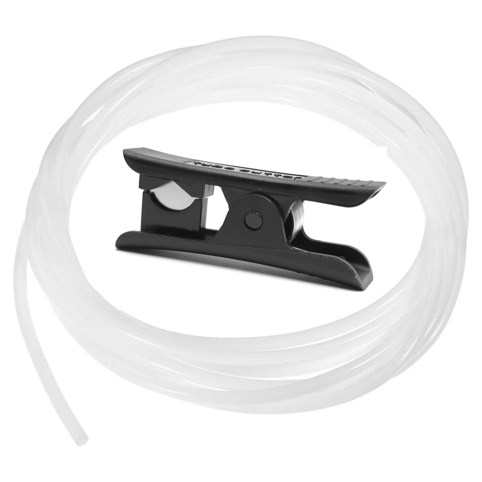 Asbrot Compatible with Bambu-Lab PTFE Tube 2.5mm IDx4mm OD, Length 5M/ 16.4ft, for BBL AMS X1/ X1C/ P1P/ P1S/ A1/ A1 Mini, Prusa MMU3/ Direct Drive Extruder (Cream Color), with Tubing Cutter