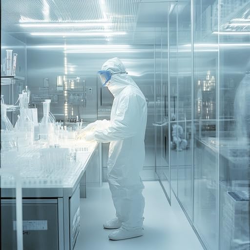 Andes Safety Hazmat Suits, Heavy Duty Full Body Disposable Paint Suits, Coveralls with Hood, Elastic Wrists and Ankles, Available in 10 Sizes, (Large)