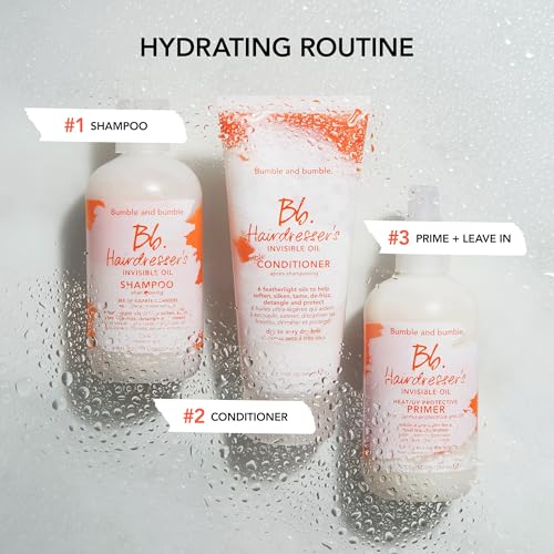 Bumble and bumble. Hairdresser's Invisible Oil Heat/UV Protection Leave-In Conditioner Hair Primer | Hydrating, Anti Frizz, Color Safe | Straight, Coily | With Argan Oil + Coconut Oil, 8.5 Fl Oz