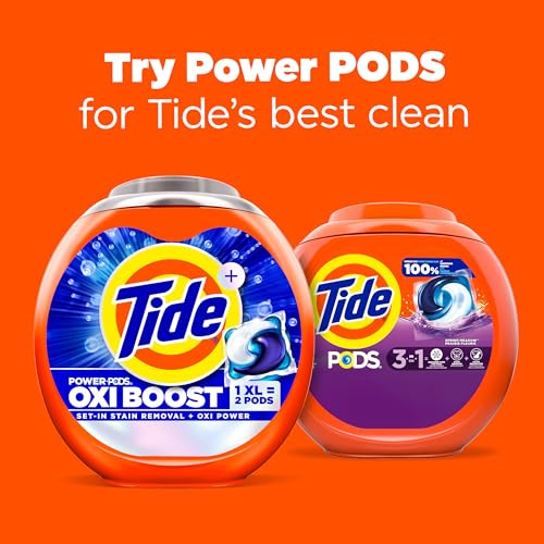 Tide PODS Laundry Detergent Pacs, 3-in-1 Stain Remover, Odor Fighter, Color Protector, 42 Count, HE compatible, Spring Meadow Scent (Packaging May Vary)