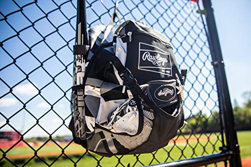 Rawlings | REMIX Backpack Equipment Bag | T-Ball & Youth Baseball / Softball | Black