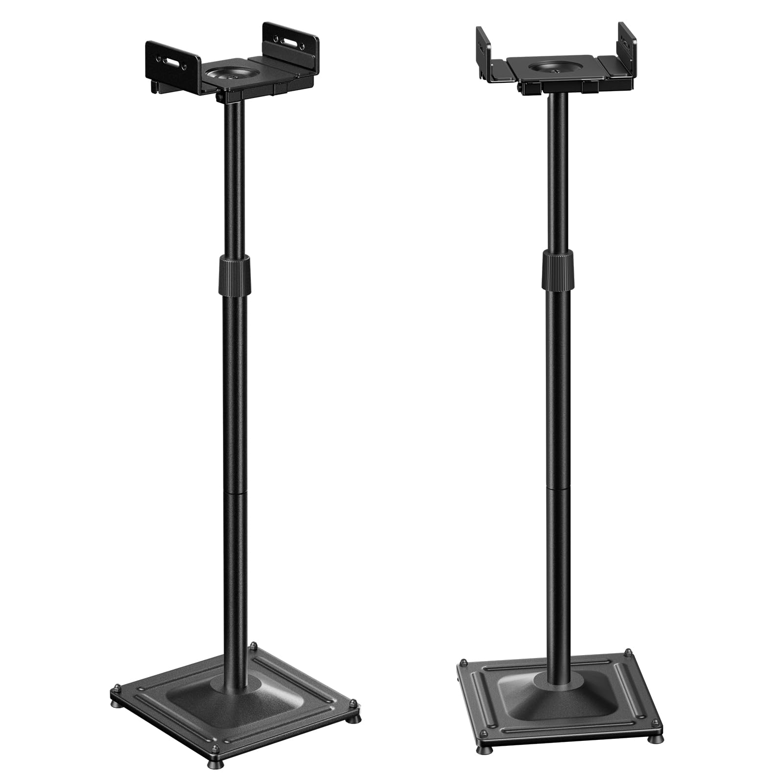 PERLESMITH Universal Speaker Stands for Surround Sound -Height Adjustable Extend 33.3"to 45.1", Floor Speaker Stand for Satellite & Studio & Bookshelf Speakers up to 11LBS,1 Pair Black, PSSS2