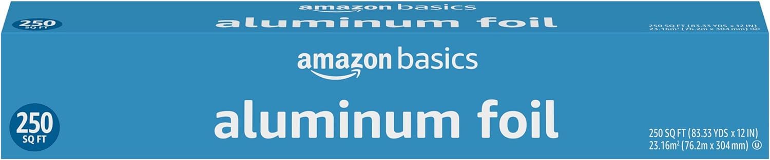 Basics Aluminum Foil, 250 Sq Ft, pack of 1 (Previously Solimo)