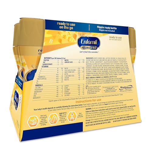 Enfamil NeuroPro Baby Formula, MFGM* 5-Year Benefit, Expert-Recommended Brain-Building Omega-3 DHA, Exclusive Immune Supporting HuMO6 Blend, Ready-to-Feed Infant Formula, Liquid, 8 Fl Oz, 24 Bottles
