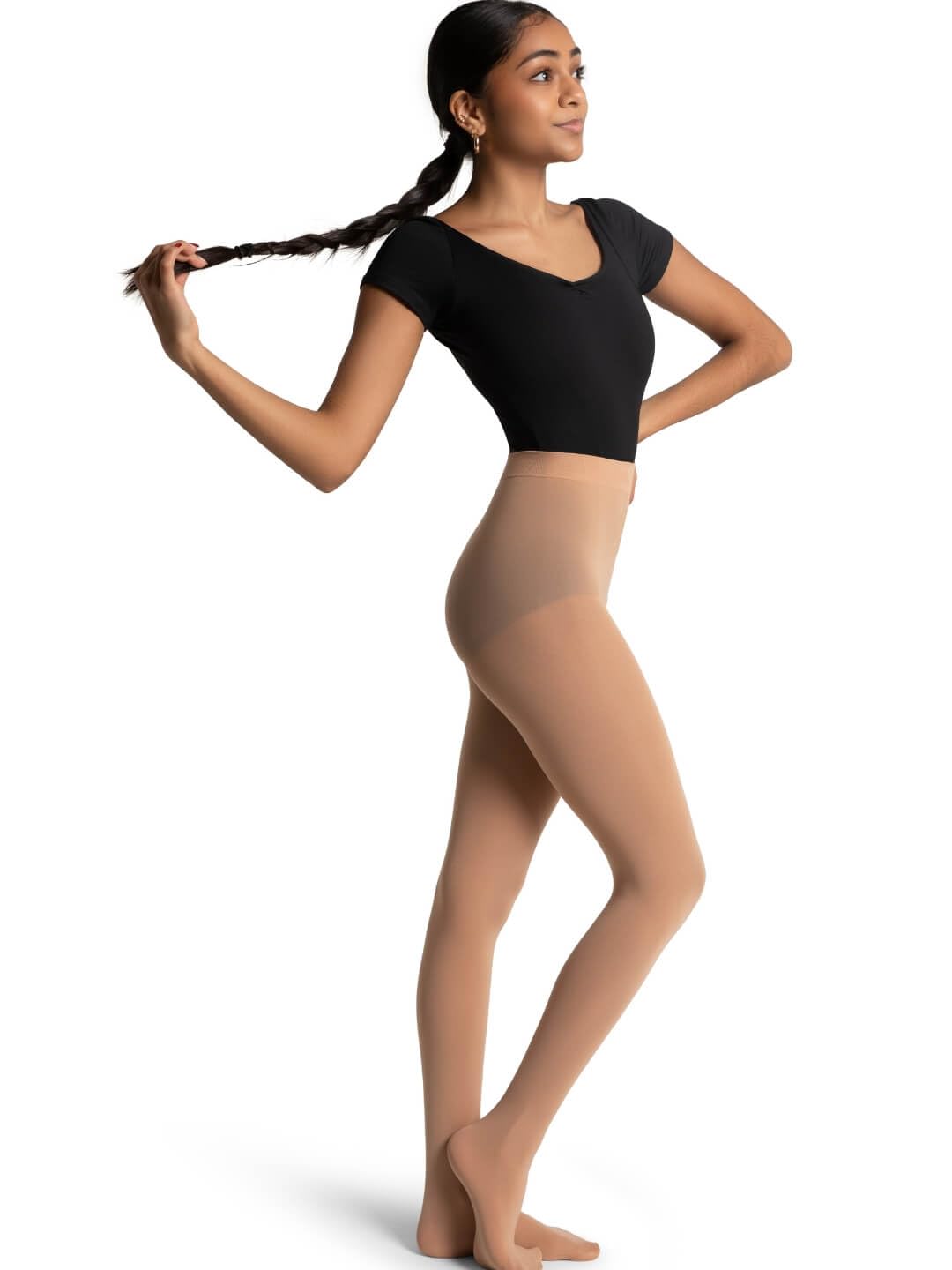 Capezio womens Studio Basics Footed tights, Light Suntan, Small-Medium US