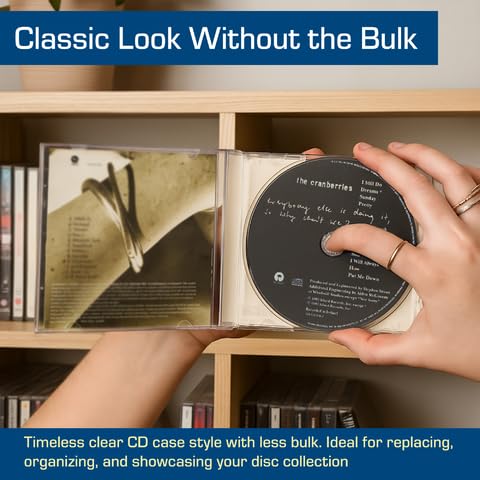 BCW CD Jewel Cases - 10 Pack | Clear CD Cases for Standard Discs | Durable Plastic Storage and Replacement Jewel Case
