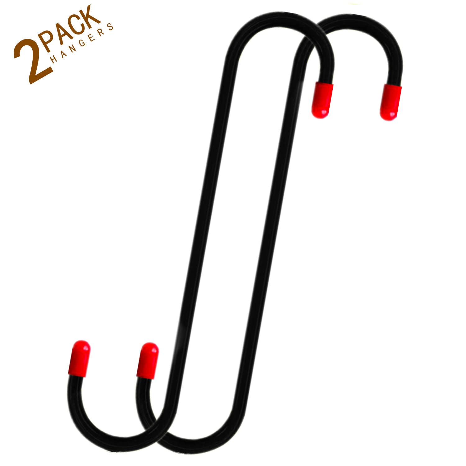 2 PCS Brake Caliper Hanger Hooks with Red Rubber Tips,Auto Brake Caliper Compression Tool,Automotive Tool for Braking,Axle,Bearing,Suspension Work,Car Tools Gifts for Men,Dad (Black)