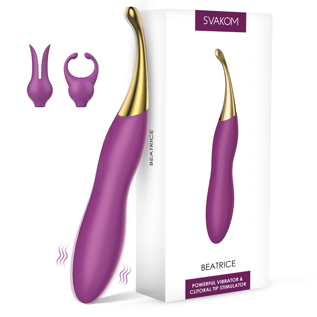 Clitoral Vibrator Sex Toys for Women - SVAKOM Female Squirting Vibrators Clit G-Spot Dildo Nipple Stimulator Anal Vibe - High Frequency Personal Massager Wand Adult Sensory Toy 2 Silicone Heads
