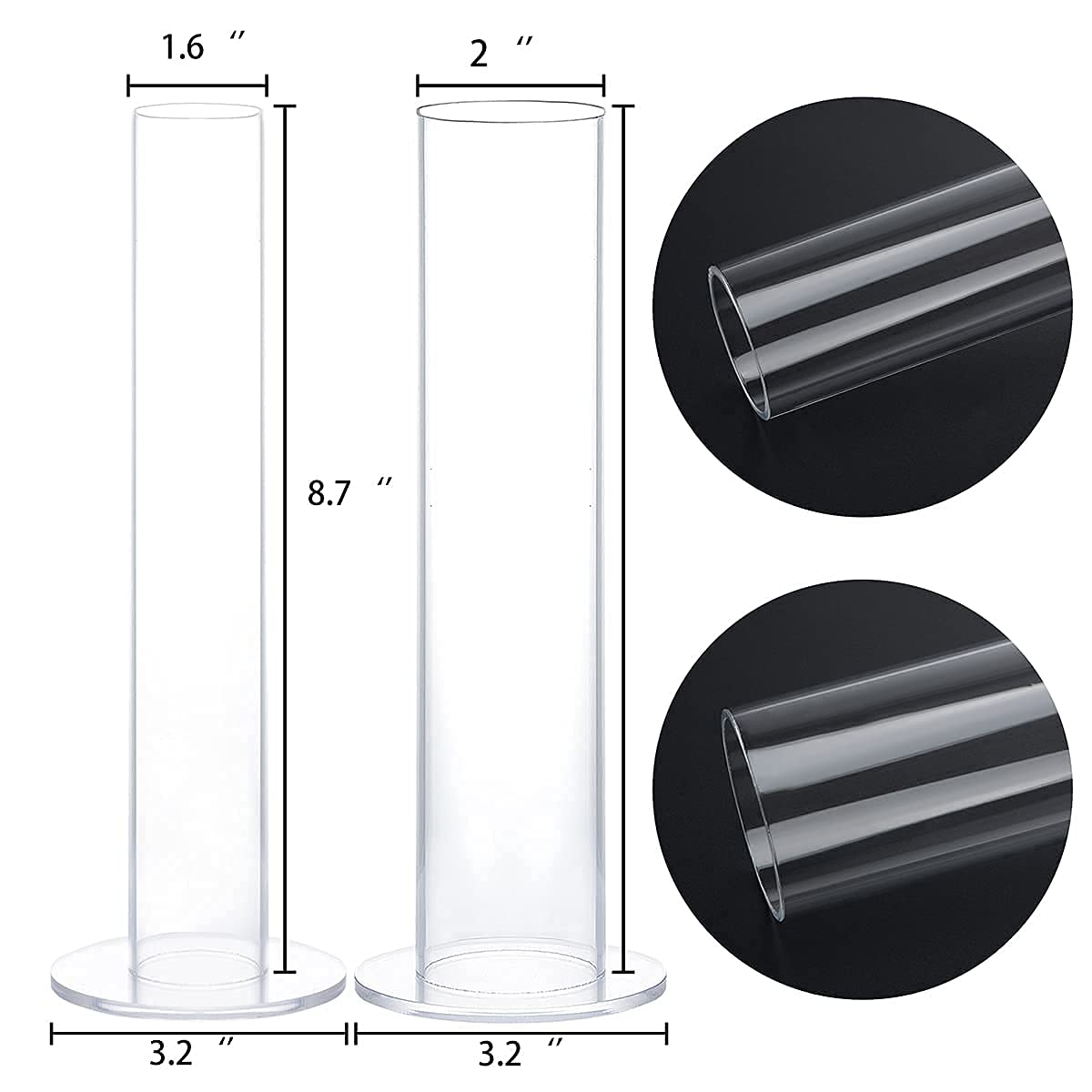 ByKen 2PcS Acrylic Scrunchie Holder Organizer,Hair Ties Holder for Bathroom,Clear Hair Accessories Bowknot Organizer,Room Decor for Girls