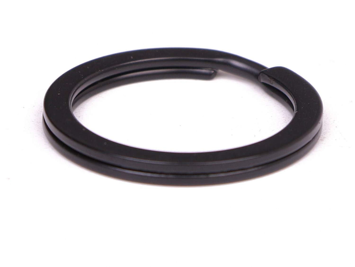 HeeYaa 10 Pieces of 1-inch Flat Key Rings - Metal Keychain Rings, Split Keyrings, Flat O-Ring for Home, Car, Office Keys Attachment (Black)