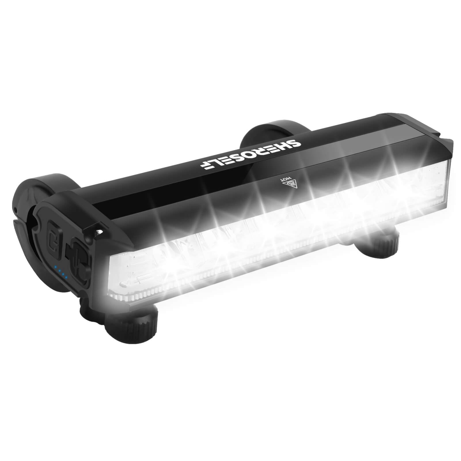 مصابيح دراجات SHEROSELF Super Bright 6 LED - 5 أوضاع إضاءة، مقاومة للماء IPX5، مصباح أمامي للدراجة قابل لإعادة الشحن من النوع C - مثالية للبالغين والأطفال وراكبي الدراجات الجبلية والطرق السريعة والتنقل الليلي