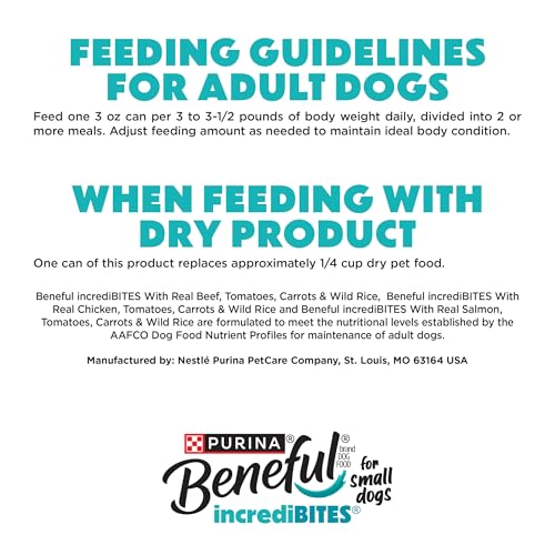 Purina Beneful Small Breed Wet Dog Food Variety Pack, IncrediBites With Real Beef, Chicken and Salmon - (Pack of 30) 3 Oz. Cans