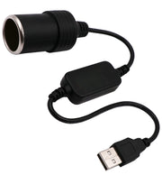 WYMECT USB A Male to 12V Car Cigarette Lighter Socket Female Converter Cable (8W Max)