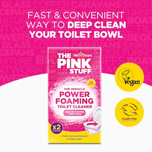 Stardrops - The Pink Stuff - The Miracle Power Foaming Toilet Cleaner - 2 Treatments - Self Activating Pink Foam Pack of 1 (7 Ounce)