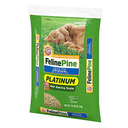 Feline Pine Platinum Non-Clumping Cat Litter, Feline Pine Cat Litter 18lb