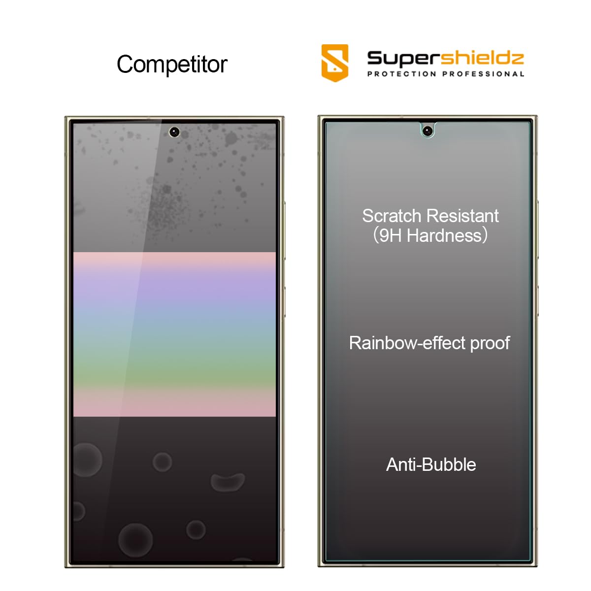 Supershieldz (3 Pack) Designed for Samsung (Galaxy S24 Ultra) Tempered Glass Screen Protector, Anti Scratch, Bubble Free