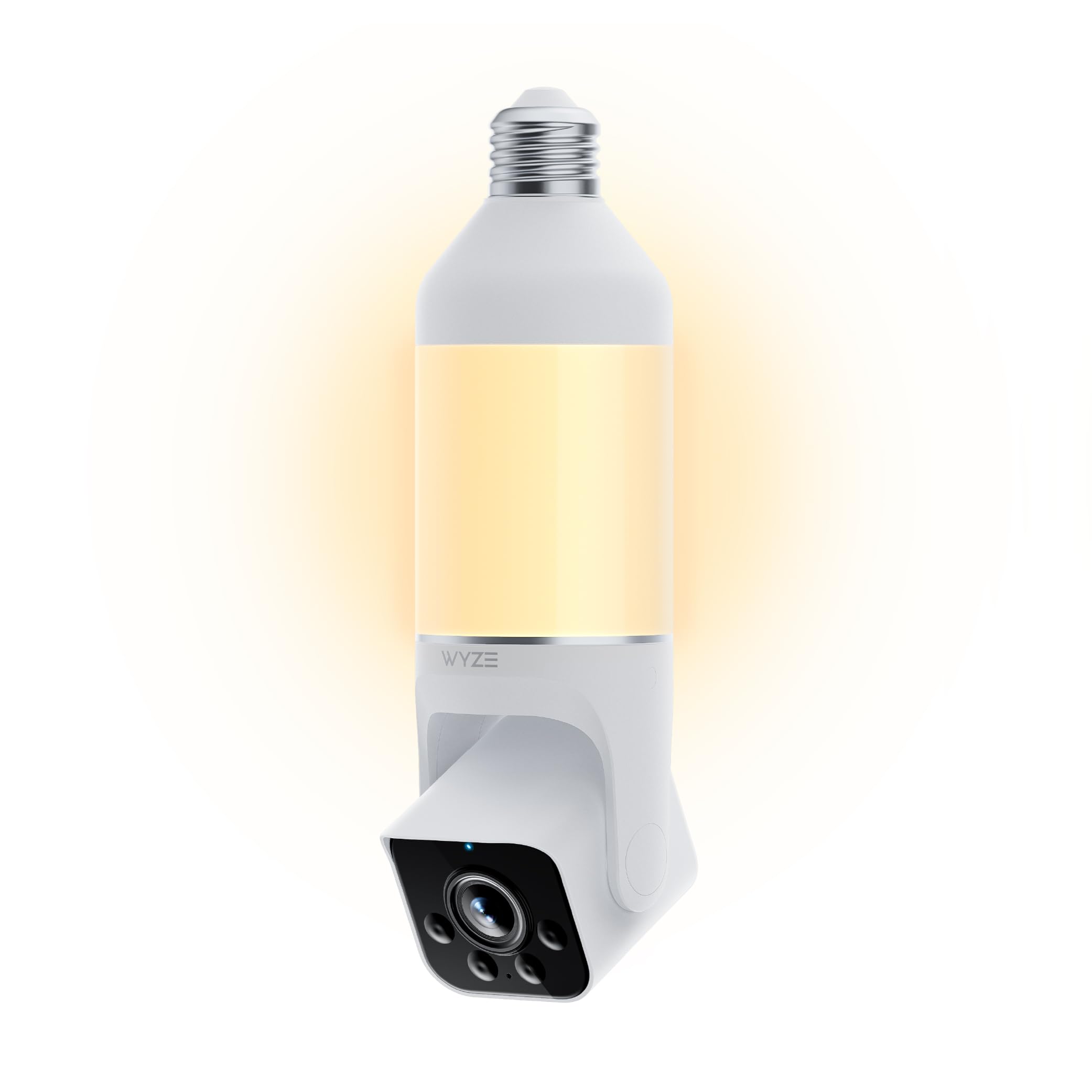 WYZE Bulb Cam Security Camera, 2K HD Outdoor Light Bulb Camera, Color Night Vision, Dimmable LED Bulb, Motion Detection, Siren Alarm, Works w/Alexa/Google Assistant. Free Expert Support