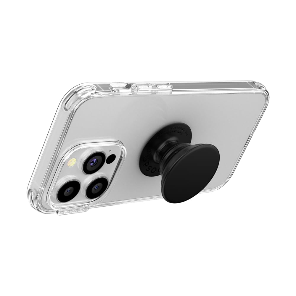 ​​​​PopSockets Phone Grip with Expanding Kickstand, Adhesive Grip - Black