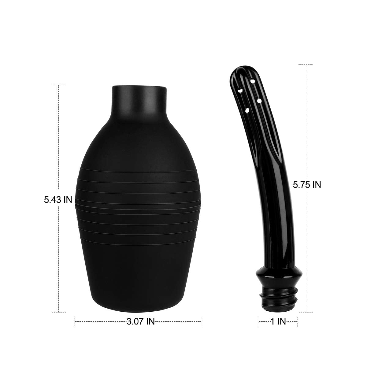 RANEU Enema Bulb Kit with Lube Anal Douche Superior Materials Douche for Men Women Made of Comfortable Material (Black)