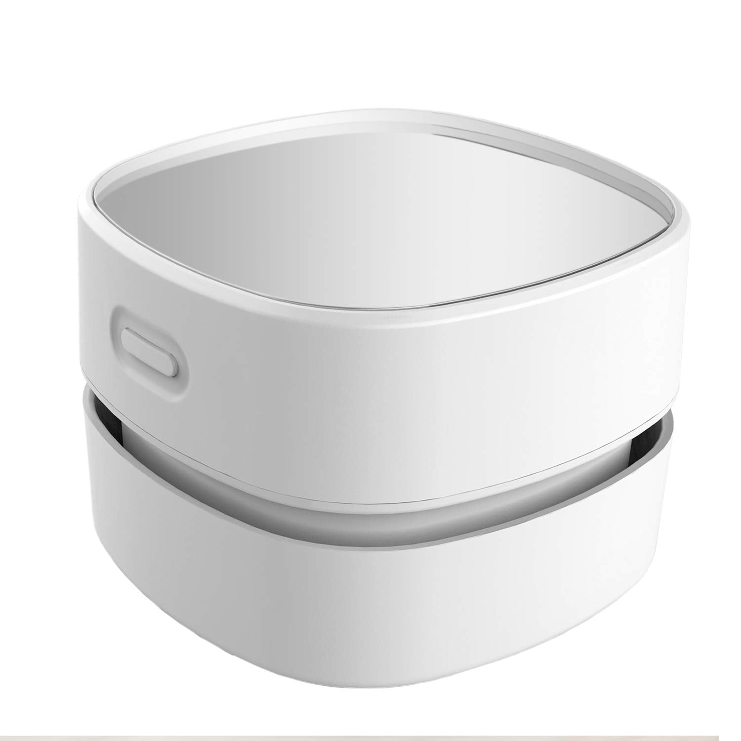 ODISTAR Desktop Vacuum Cleaner, Mini Table dust Sweeper Energy Saving,High Endurance up to 90 mins,Cordless&360 Rotatable Design for Keyboard/Home/School/Office(White AA Battery)