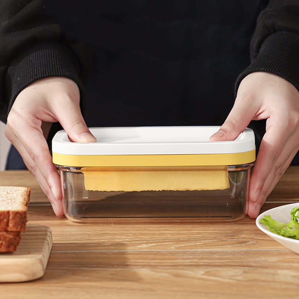 UNIVIVO Butter Slicer Cutter, Stick Butter Container Dish with Lid for Fridge, Easy Cutting Two 4oz Sticks (Not Airght, Small)