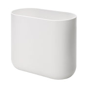 iDesign Slim Oval Plastic Waste Basket The Cade Collection, 10.56” x 5.5” x 9.77”, White