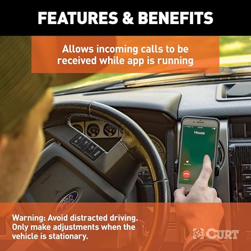 CURT 51180 Echo Mobile Electric Trailer Brake Controller with Bluetooth® Enabled Smartphone Connection, Proportional