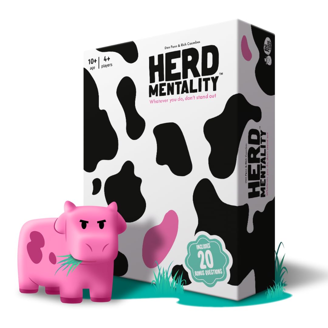 لعبة Big Potato Herd Mentality: Udderly Hilarious Board Game للمتعة الجماعية | إعداد ولعب سهل | لعبة الحفلات المثالية لـ 4-20 لاعبًا | تتضمن 20 بطاقة أسئلة حصرية إضافية