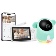 Baby Monitor with Camera and Audio, 1080P Baby Camera Monitor WiFi Smartphone App Control Night Vision 4.3" Screen 2-Way Talk Temperature & Humidity Sensor Lullabies Motion & Cry Detection iOS/Android