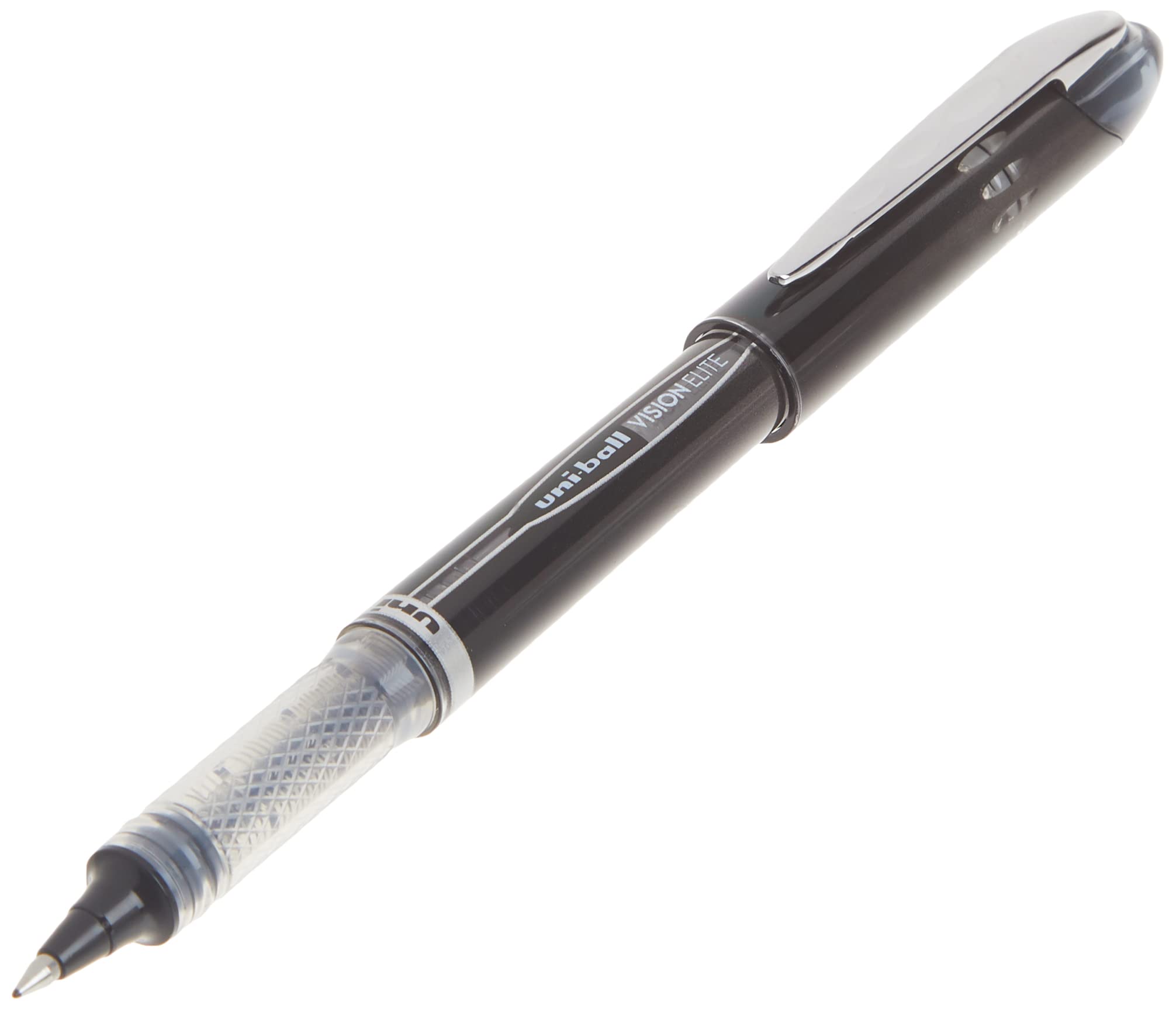 uni-ball Vision Elite Rollerball Pens Fine Point Micro Tip, 0.5mm, Black, 12 Pack