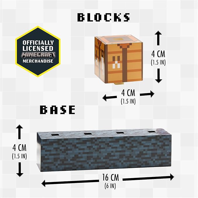 Paladone Minecraft Building Block Night Light – Officially Licensed LED Lamp for Boys’ Bedrooms, Gaming Decor & Gifts – Fun Minecraft Room Accessory