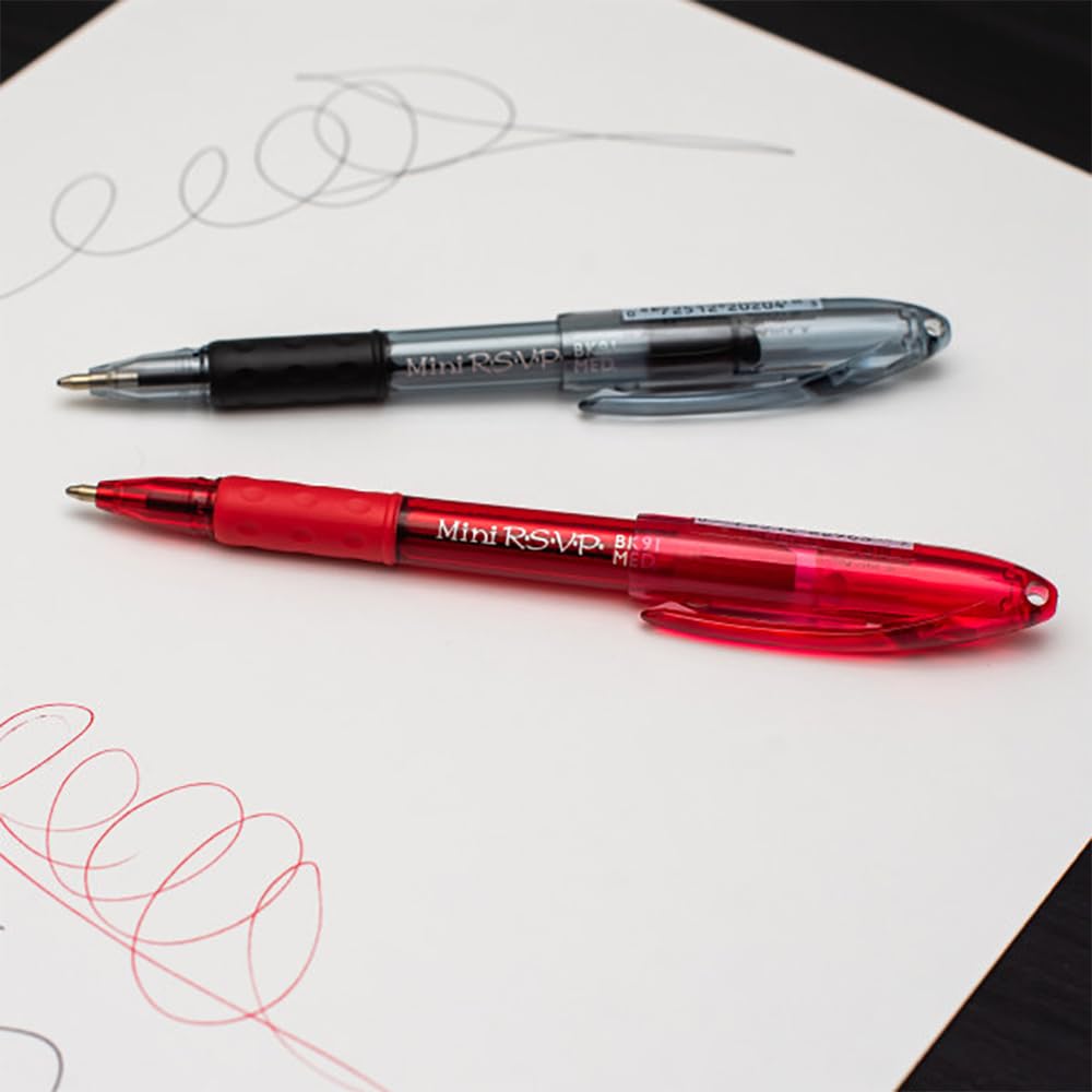 Pentel Mini R.S.V.P. Ballpoint Pen, Medium line, Assorted Ink Colors, 5 Pack (BK91MNBP5M)