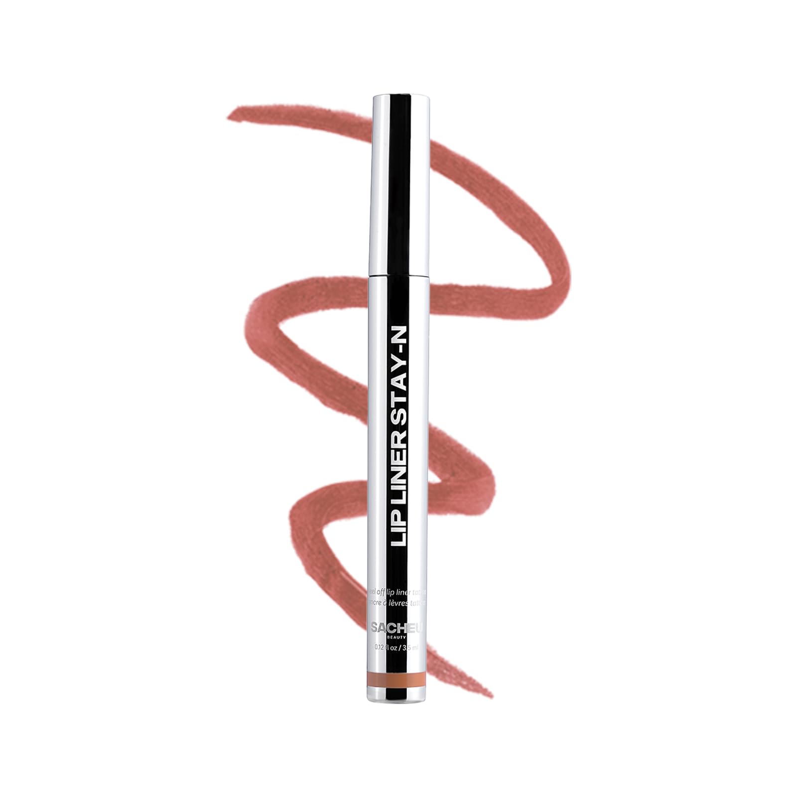 Sacheu Lip Liner STAY-N Peel Off Lip Stain - Long Lasting Matte Lip Tattoo Transfer Proof Lipstain Infused with Hyaluronic Acid & Vitamin E for All Skin Types - Vegan & Cruelty-Free, p-INKED