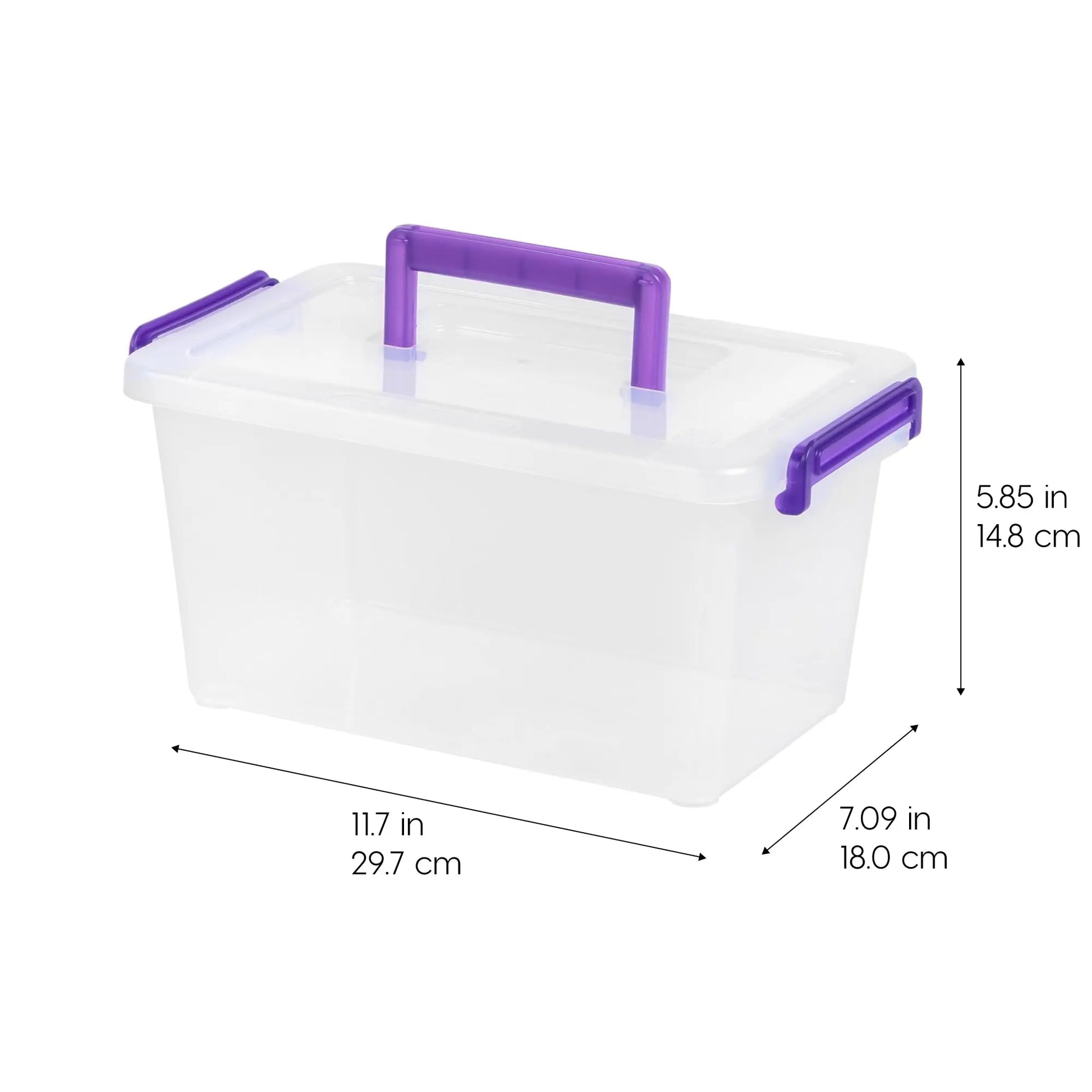 IRIS USA 5 Qt. Plastic Craft Storage Container Bins with Lids, 6 Pack, Small Art & Office Supply Organizer Tote, Sensory Bins & Boxes for Home & University, Stackable, Carry Handle, Clear