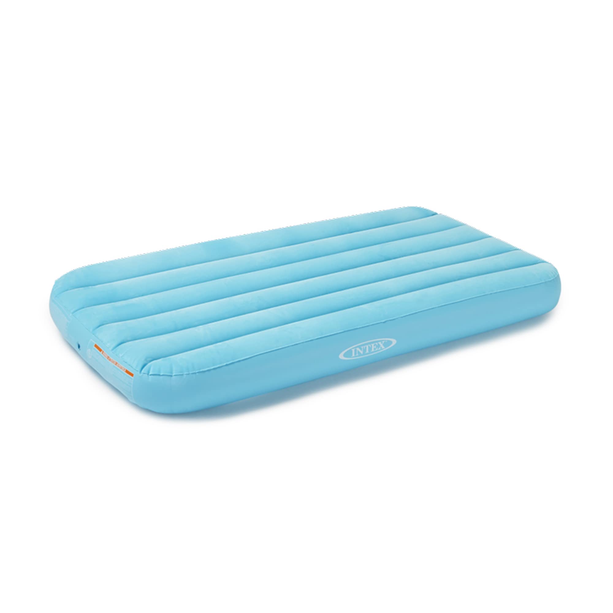 سرير هوائي قابل للنفخ للأطفال من Intex 66803EP Cozy Kidz: بتقنية Fiber-Tech - سطح مخملي ناعم - حقيبة حمل متضمنة - قد يختلف اللون - 34.5 بوصة × 62 بوصة × 7 بوصات