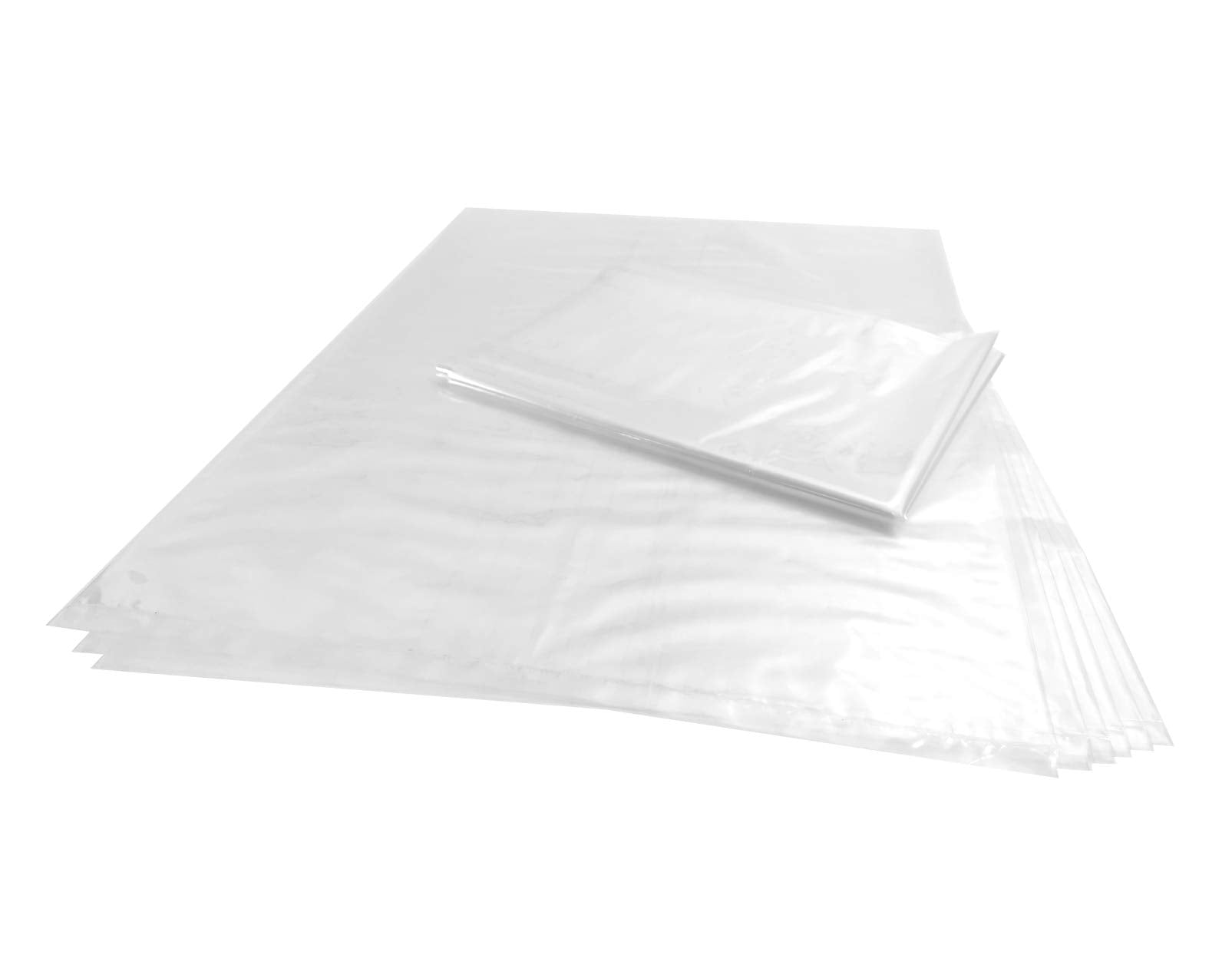 Wowfit 100 CT 18x24 inch 1.1 Mil Clear Plastic Flat Open Poly Bags - Great for Proofing Bread, Dough, Food Storage, Artwork, Pans, and More