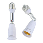 Borju Light Socket Extender [2-Pack], 4.5 Inch Extension, 360° Adjustable Socket, White